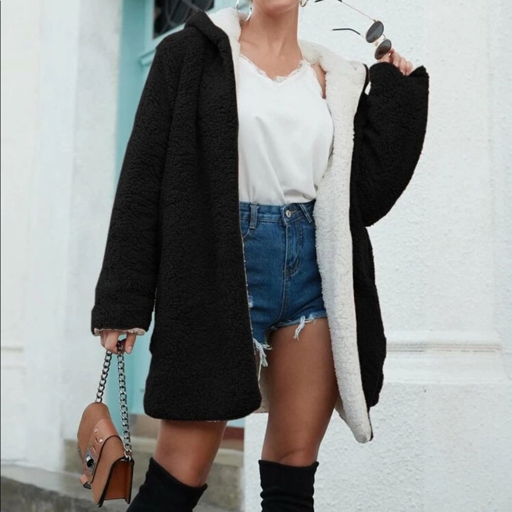 SHEIN reversible hooded coat